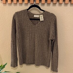 White Stag Brown V-Neck Sweater
